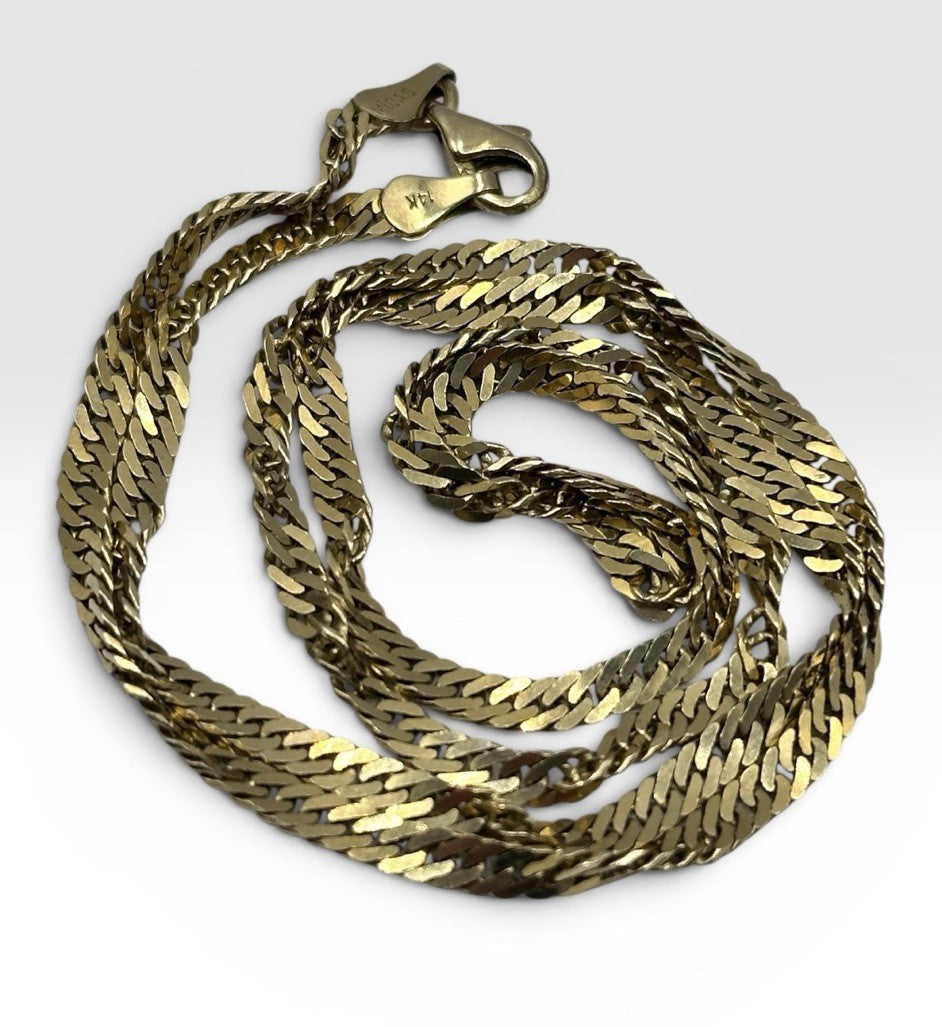 14ct Gold Cuban Link Twist Chain Necklace 9.65g
