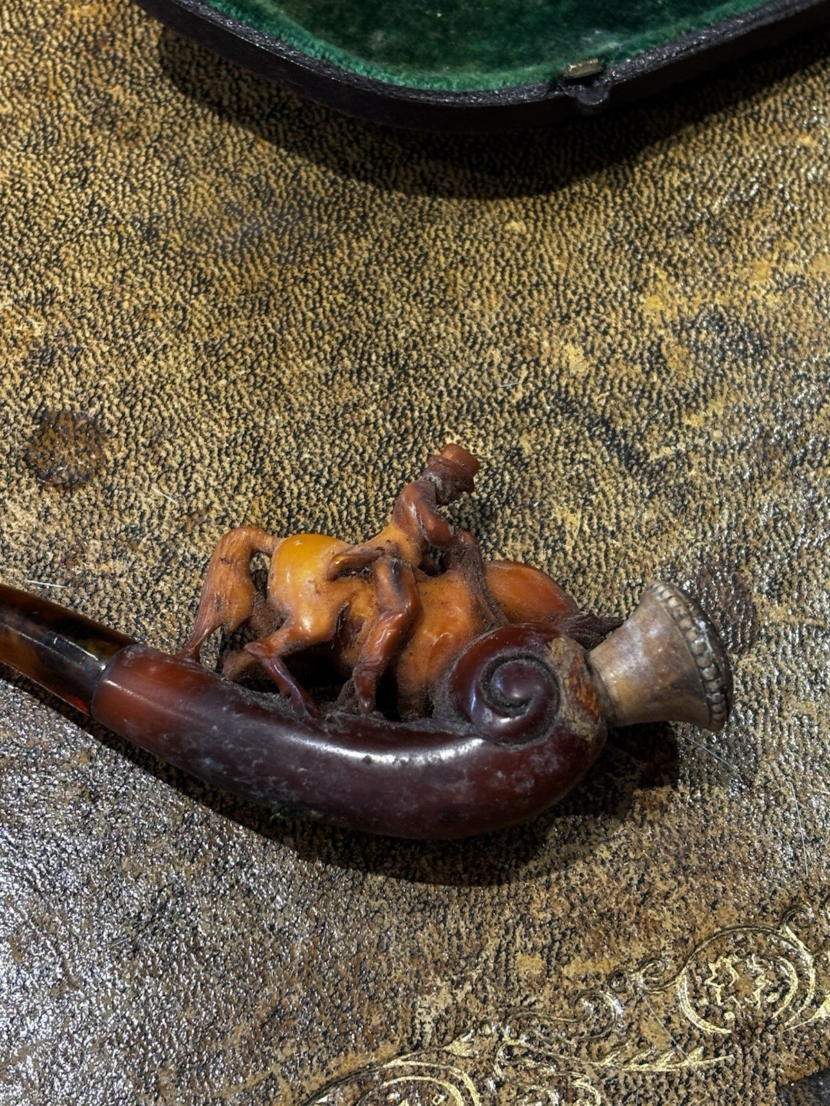 Antique Meerschaum Pipe With An Equestrian Theme