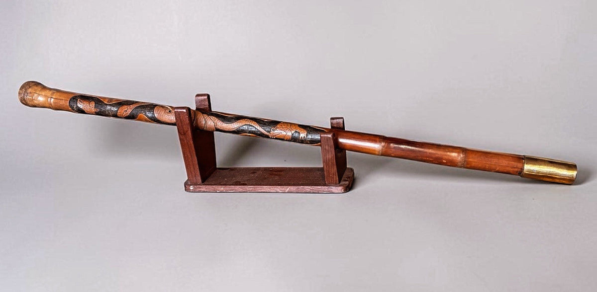 Antique Walking Stick Decorated With Frogs And Snakes
