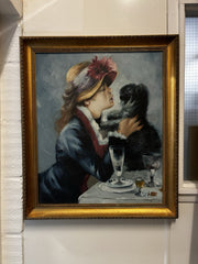 After Renoir. Oil On Canvas " Luncheon On The Boating Park " 71 X 61 Cms