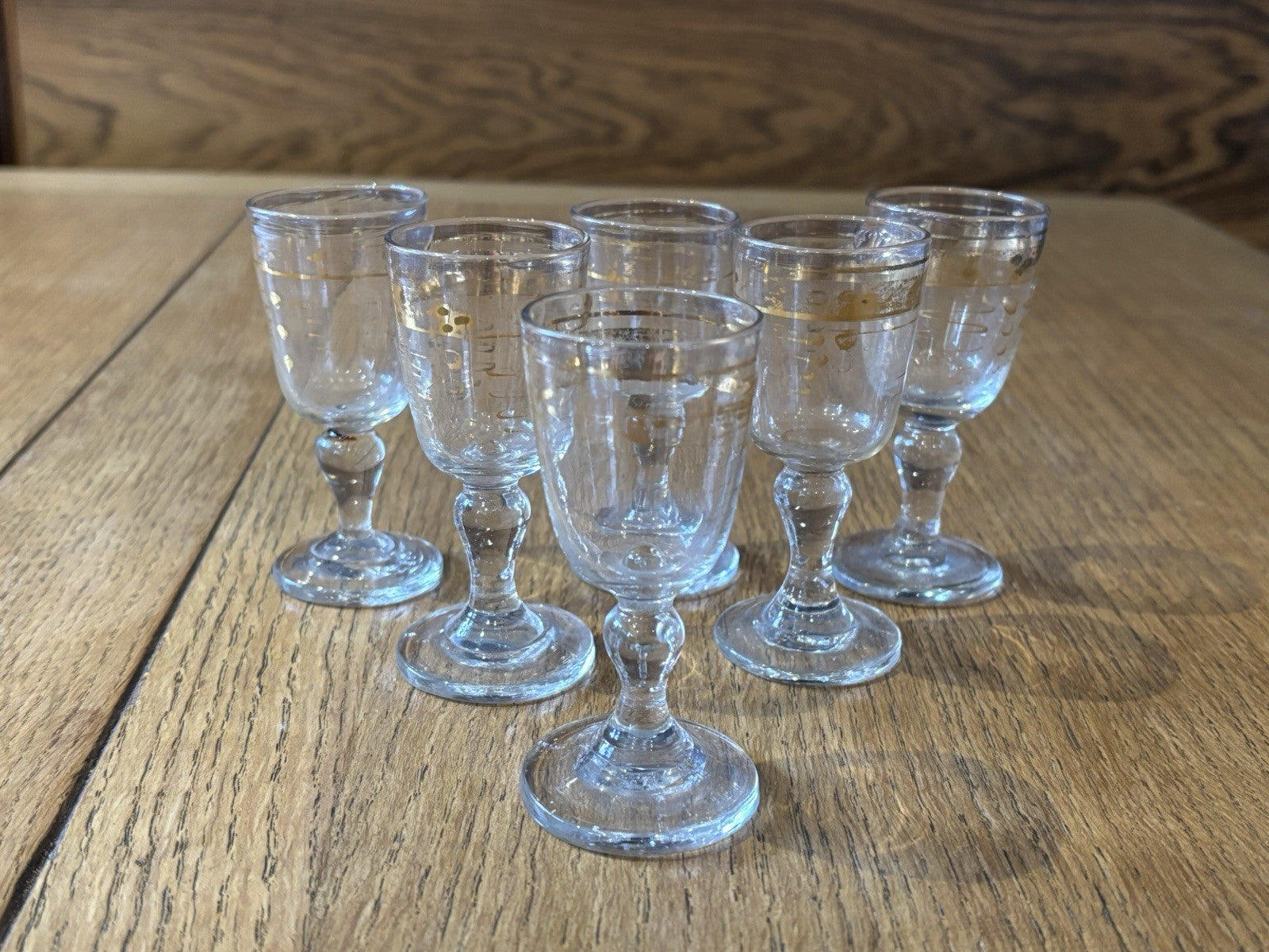 Antique Set Of 6 Liqueur Glasses