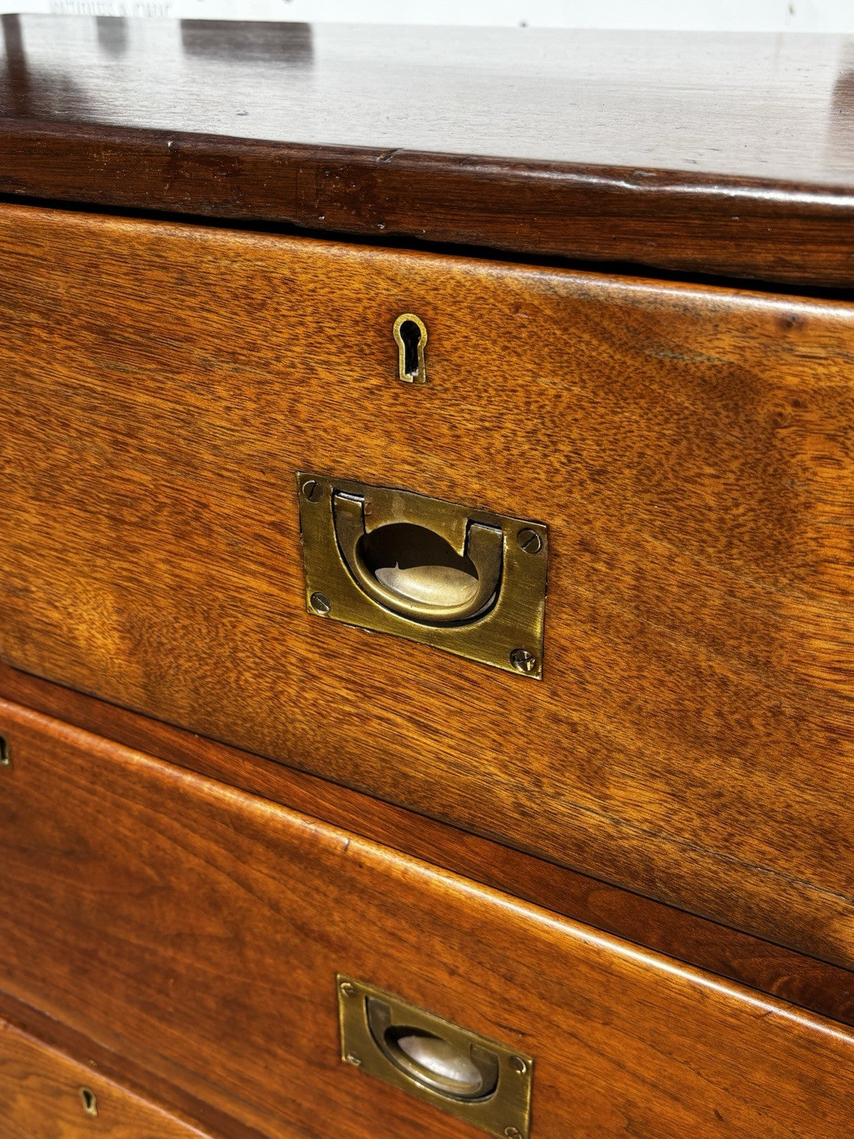 Antique Campaign Chest, Military Chest. Splits In 2 Pieces. Very Good Quality
