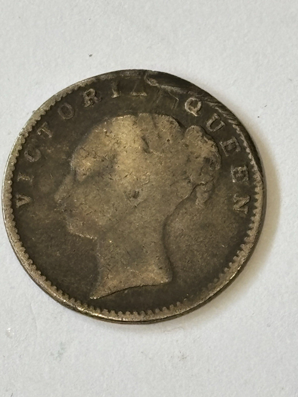 1840 Queen Victoria East India Company Silver Half Rupee Coin