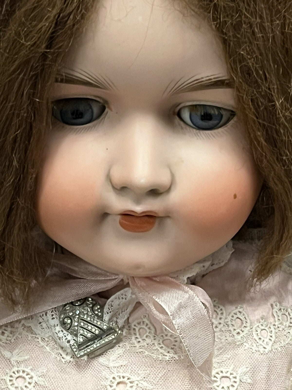 Armand Marseille bisque headed doll 390 with impressed marks to head, 68cm.