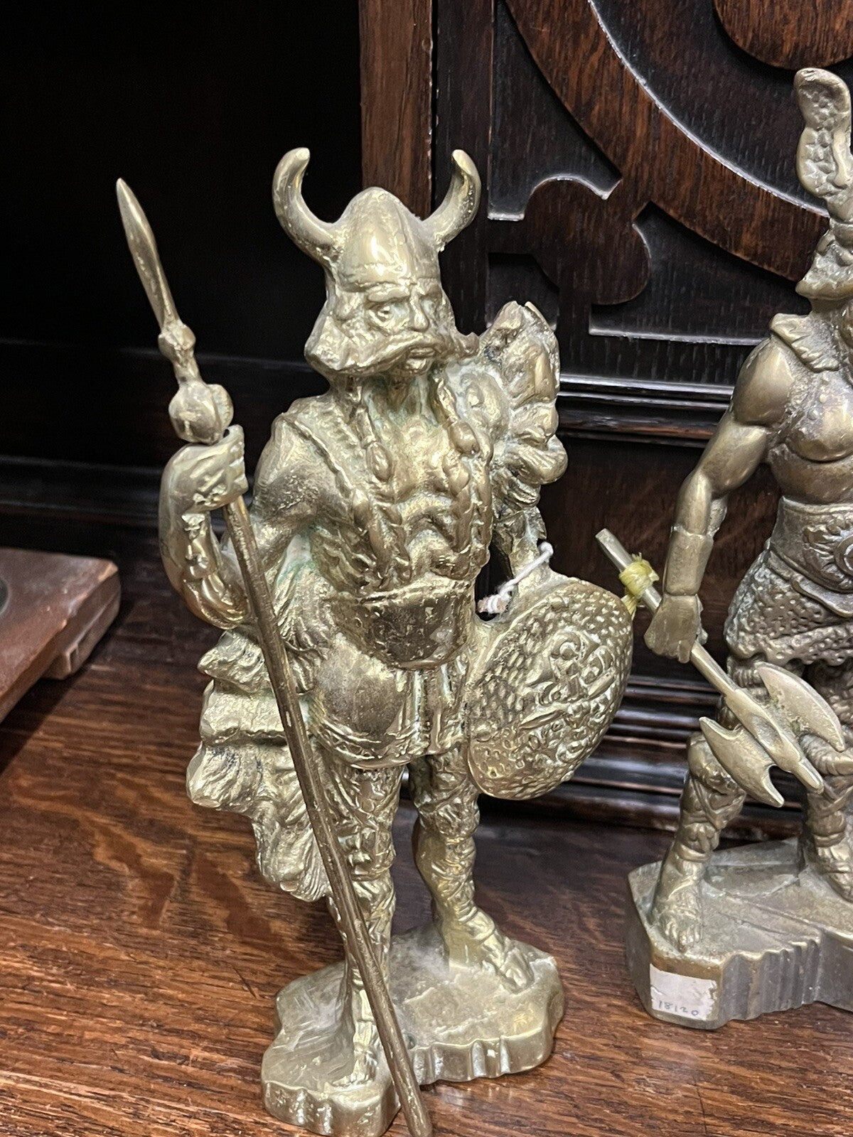 3 Solid Brass Viking Figures. Highly Detailed.