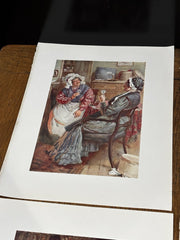 16 Antique Coloured Prints Of Charles Dickens Characters