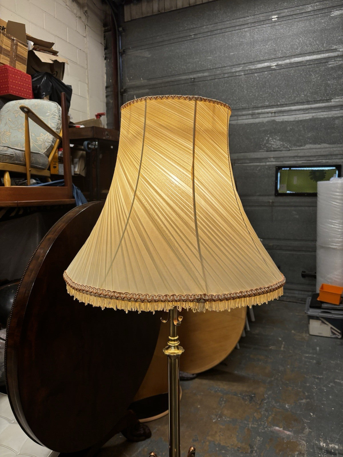 Art Noveau Brass & Copper Height Adjustable Electric Converted Oil Lamp- Superb