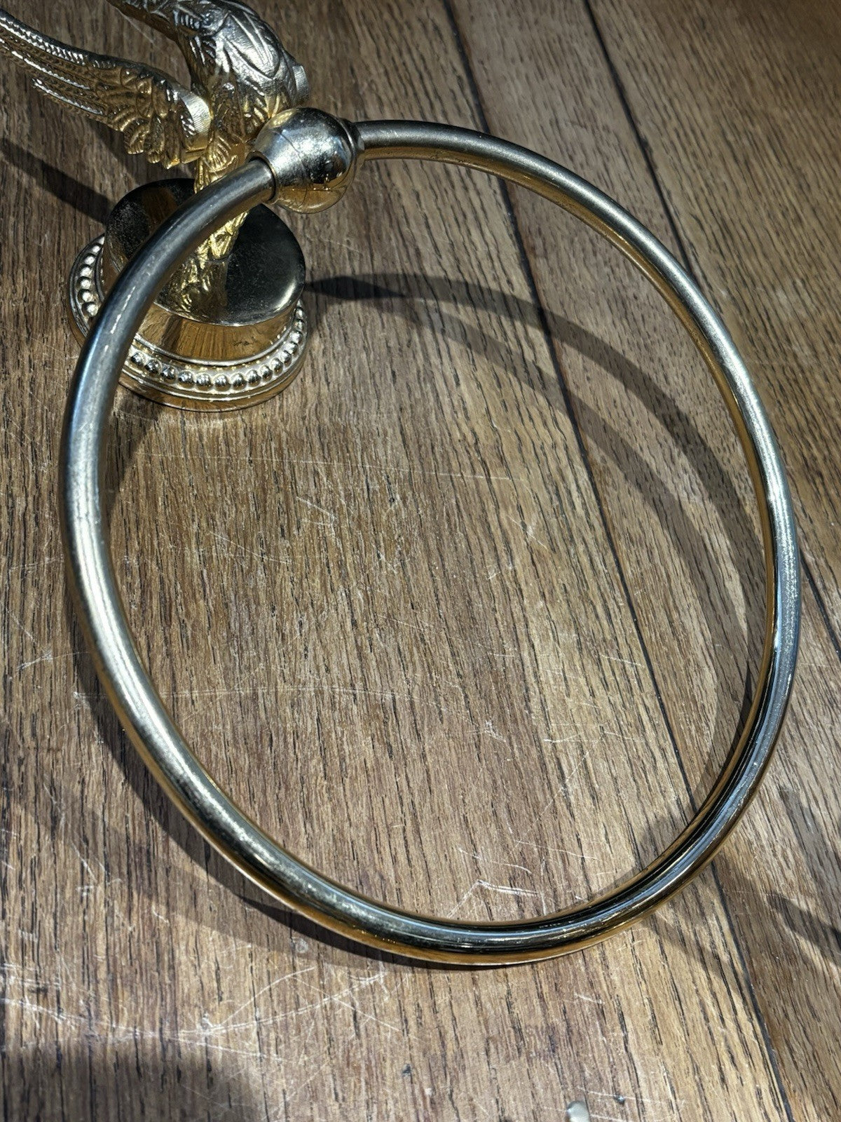 1970's Gold Plated Swan Towel Holder And Toilet Roll Holder
