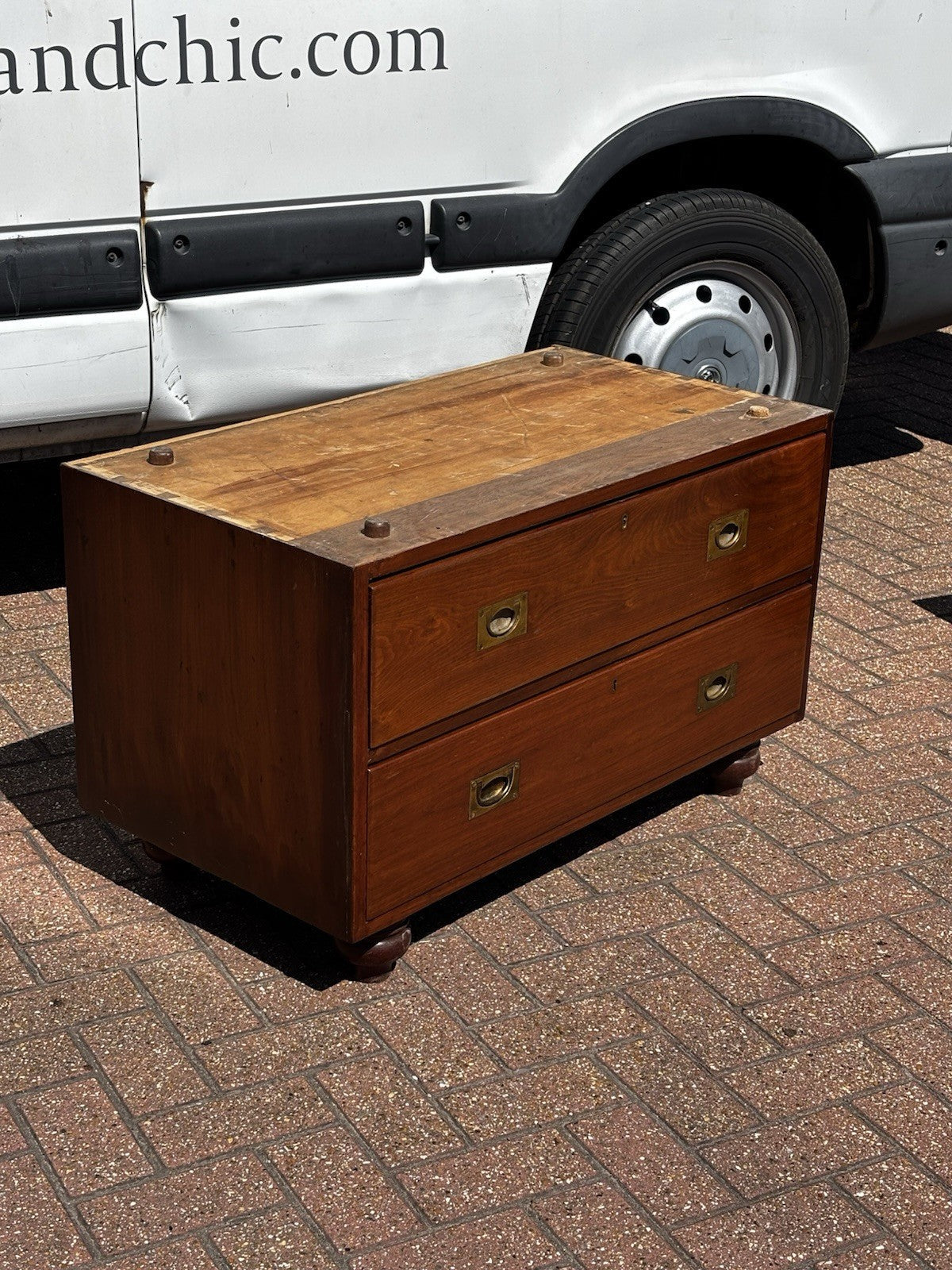 Antique Campaign Chest, Military Chest. Splits In 2 Pieces. Very Good Quality
