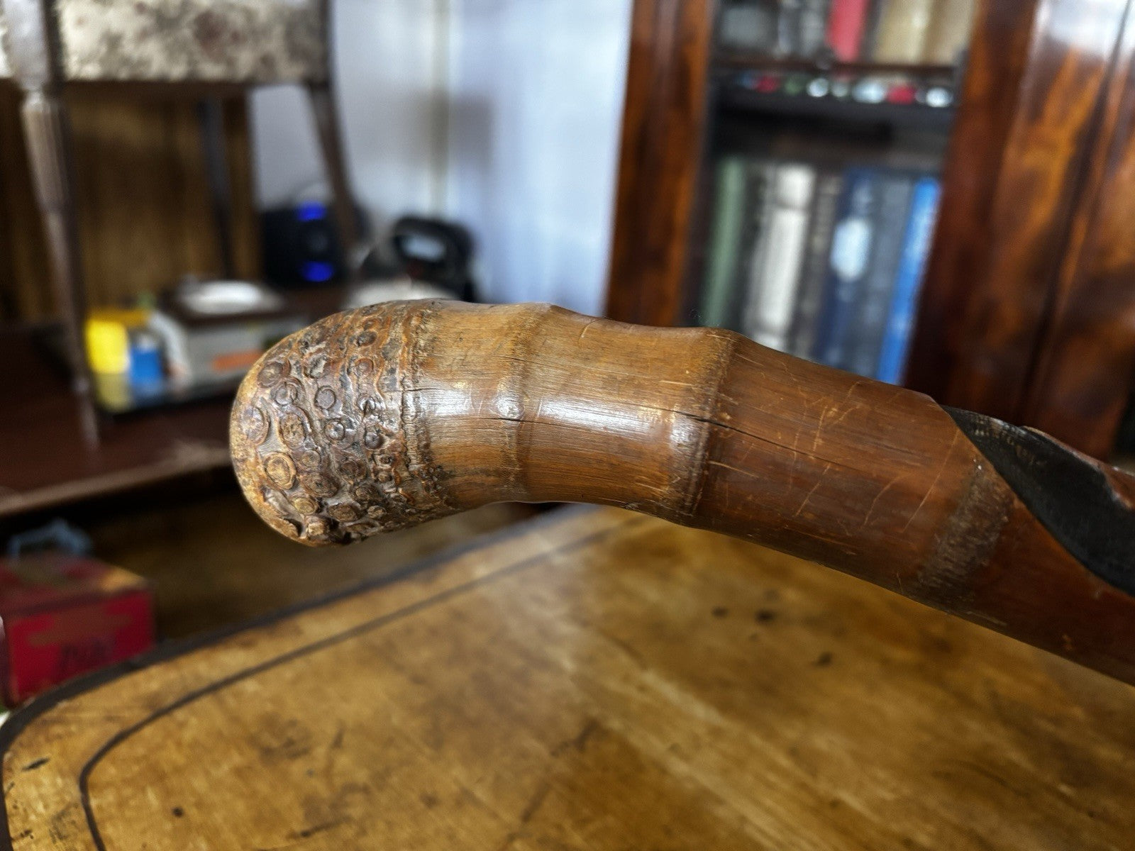 Antique Walking Stick Decorated With Frogs And Snakes