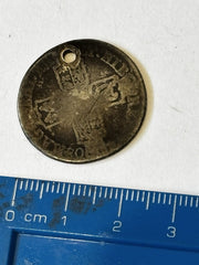 Anne Sixpence Silver Coin, Circa Early 1700's