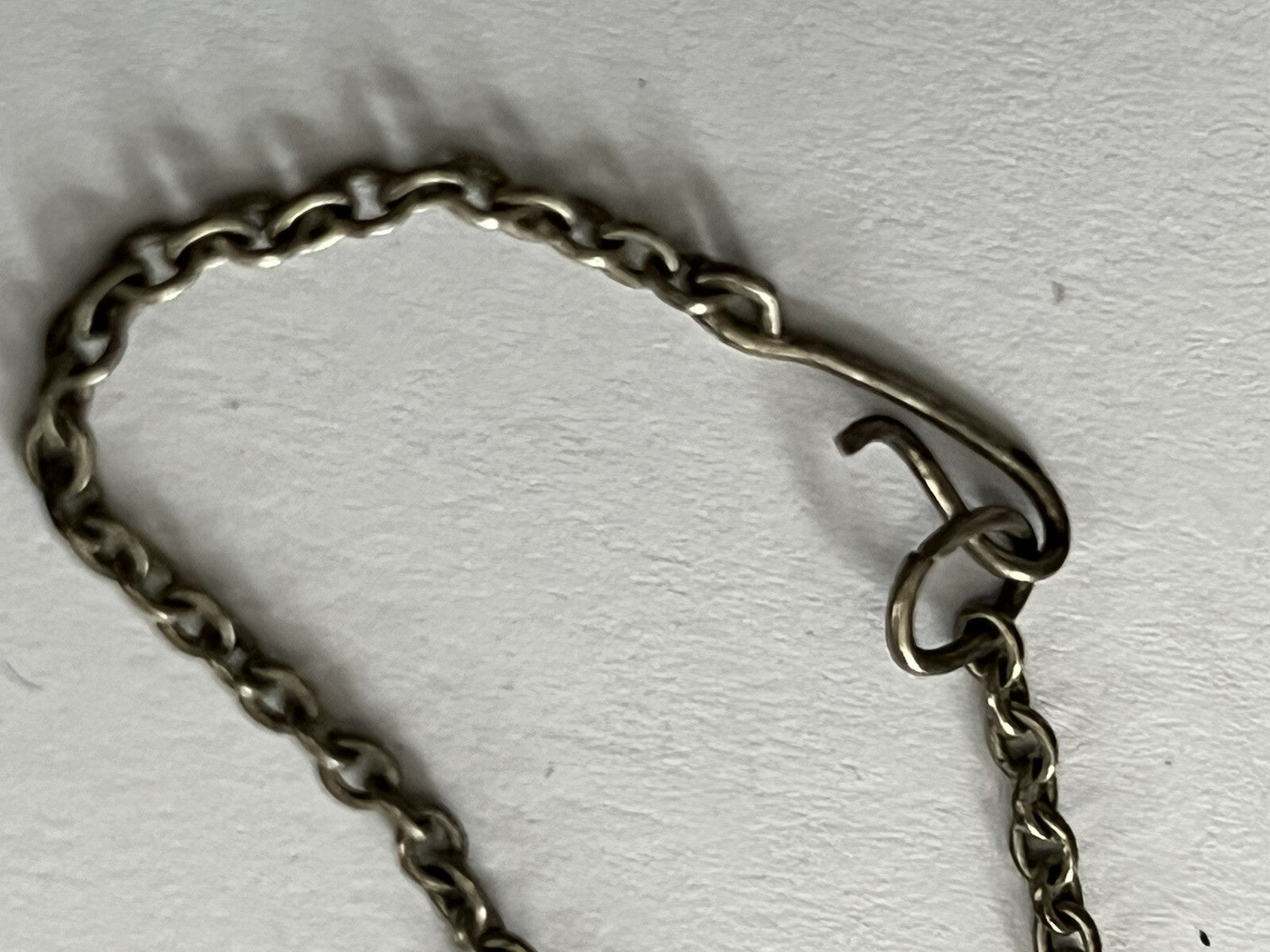 Antique Natural Marine Shell Silver Pique Palm Tree Necklace