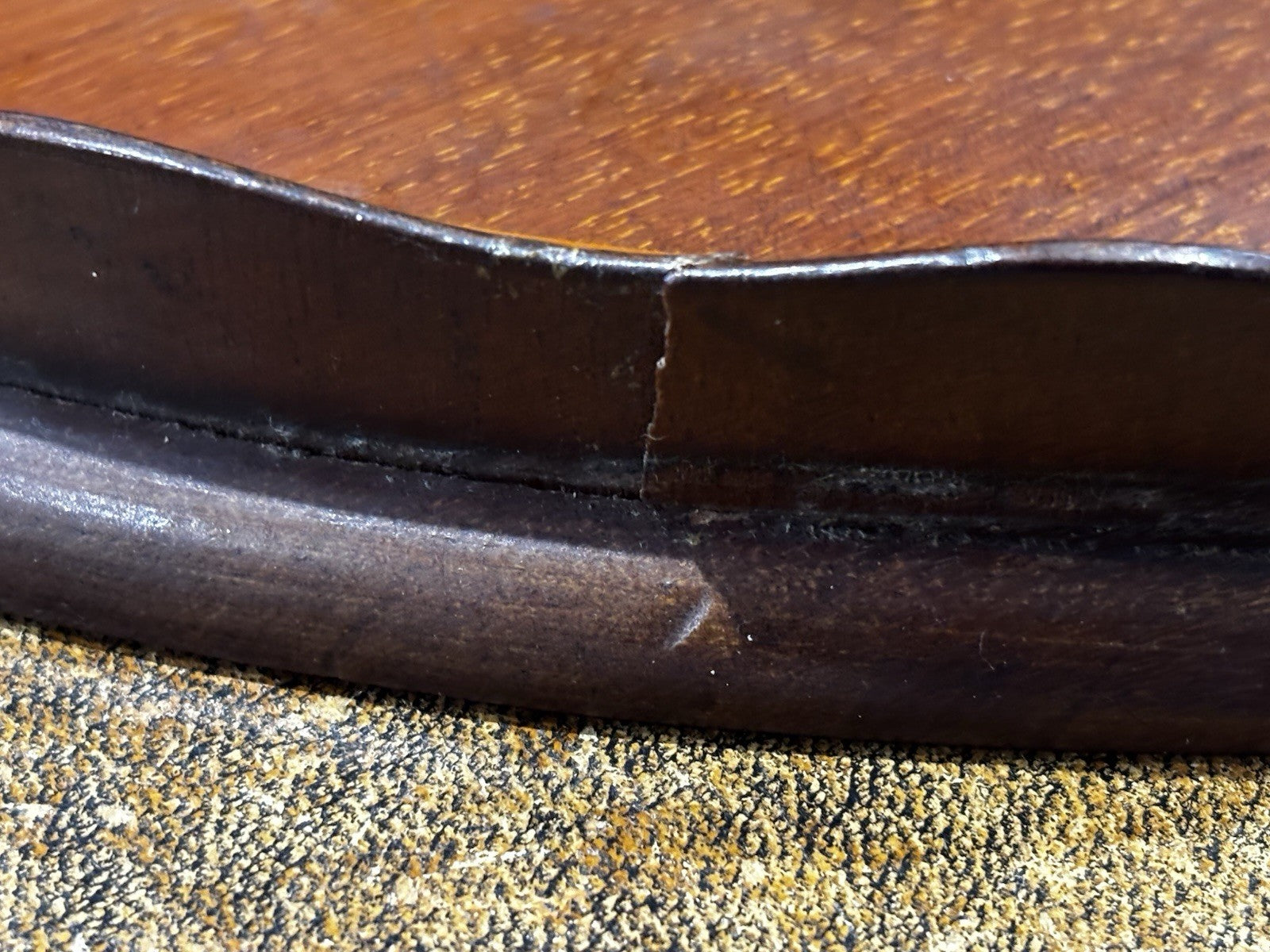 Antique Mahogany Drinks Tray With A Musical Scene Marquetry Inlaid To Centre.