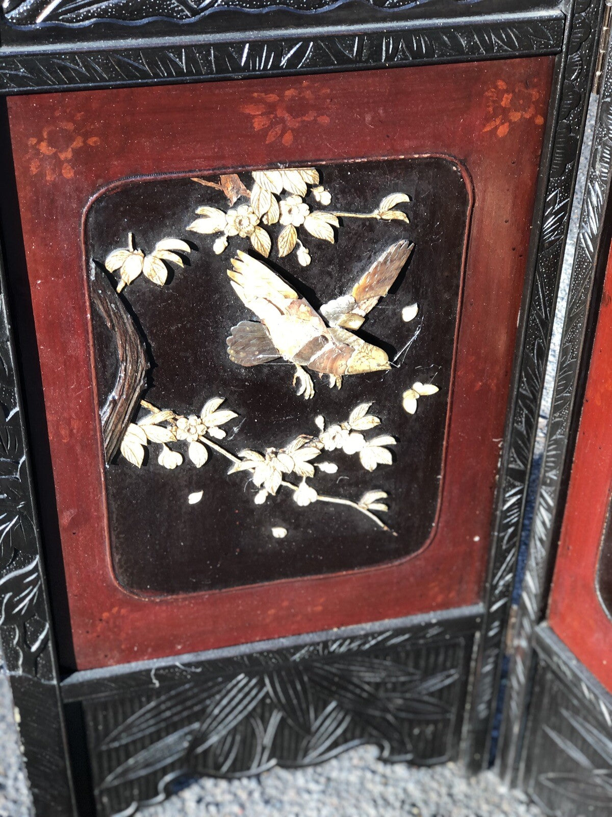 Antique Japanese Folding Fire Screen