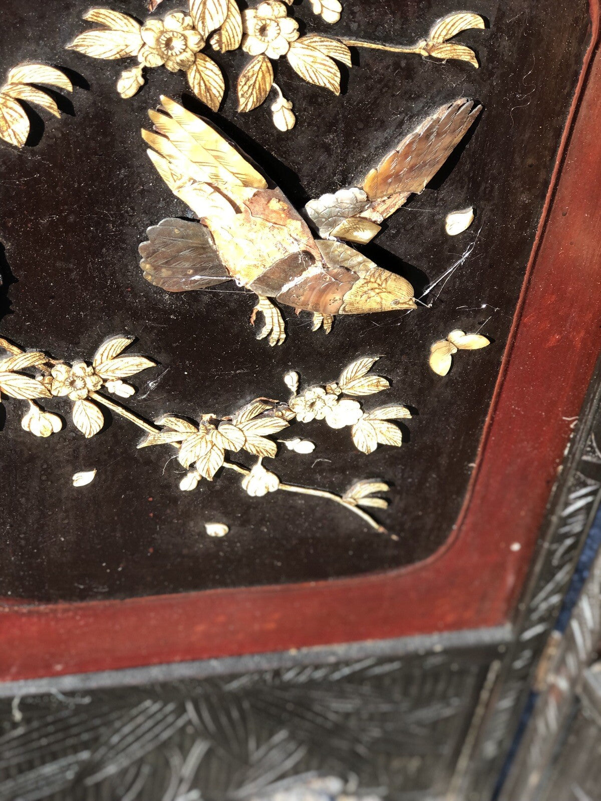 Antique Japanese Folding Fire Screen