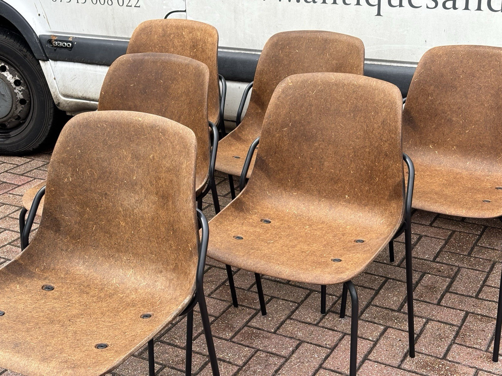 6 Designer Vepa Hemp Chairs. Stacking Chairs.