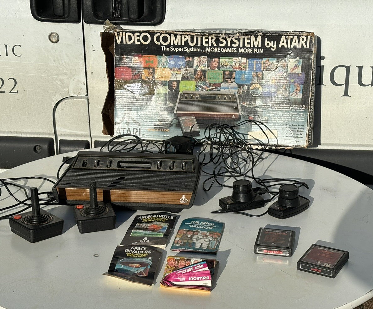 Atari 2600 Computer With Box And Games