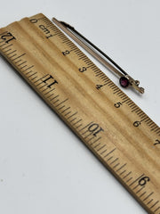 Antique 9ct Gold Garnet Bar Brooch