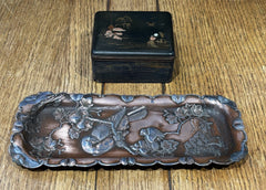 Antique Japanese Trinket Box And Pin Tray