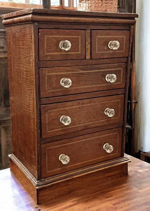 Antique Inlaid Table Top Jewellery/ Trinket Or Collectors Drawers.
