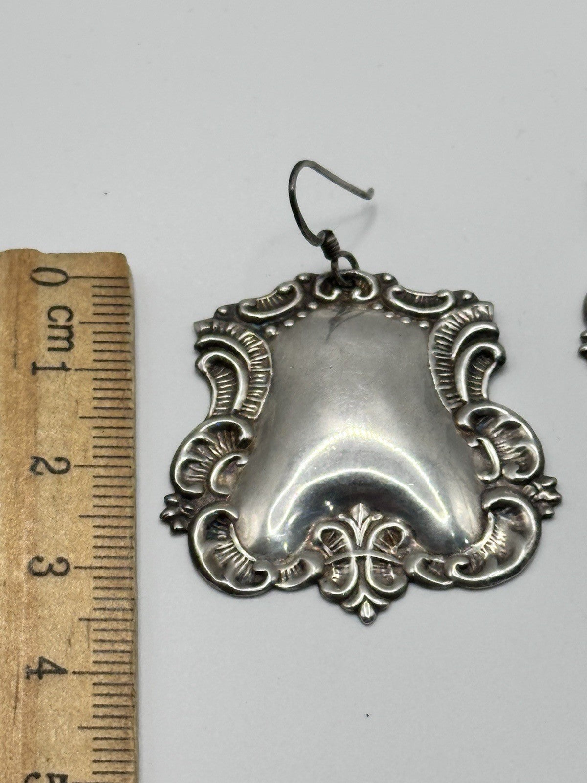 Art Nouveau Sterling Silver Drop Statement Earrings