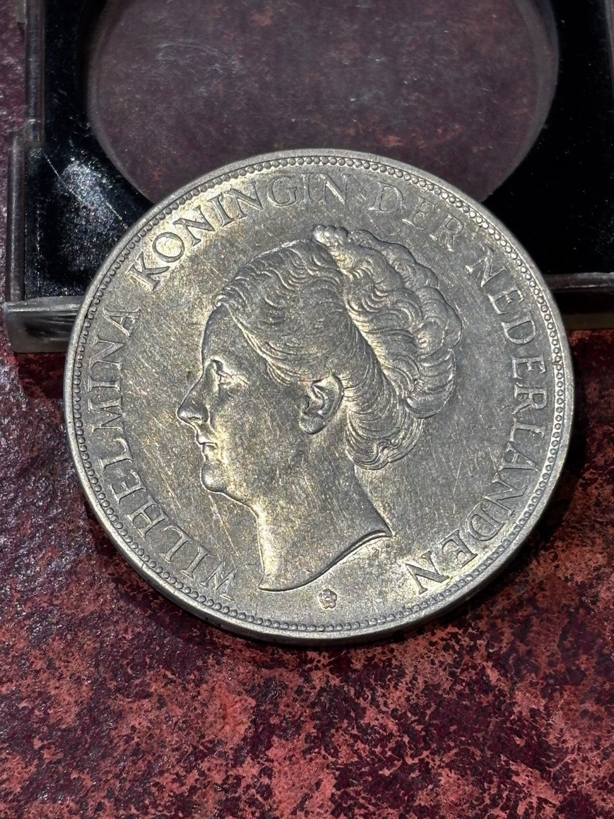 1938 NETHERLANDS Kingdom QUEEN WILHELMINA Silver 2 1/2 G