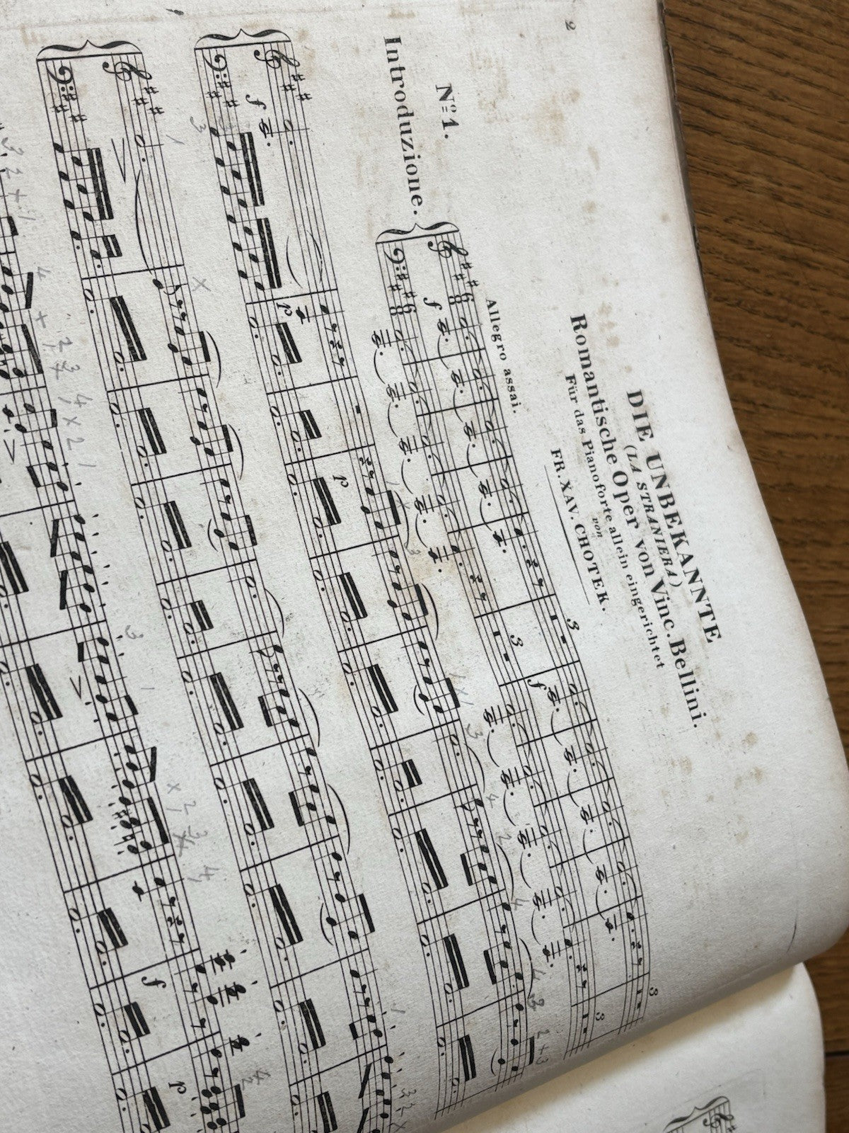 Antique Piano Music Hardback, The Unknown, La Straniera, by Vincenzo Bellini