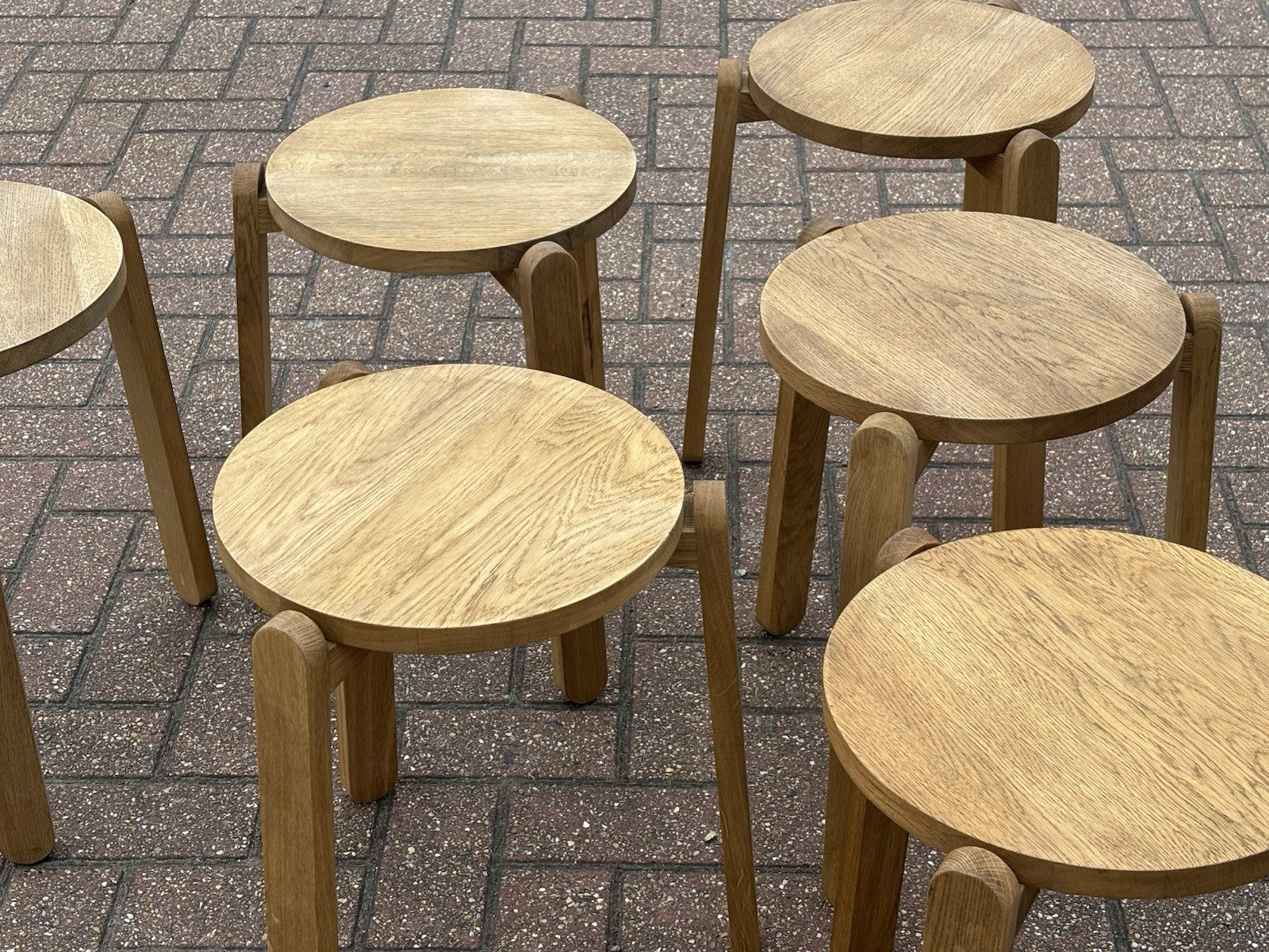 6 Oak Skagerak Nomad Designer Stacking Stools