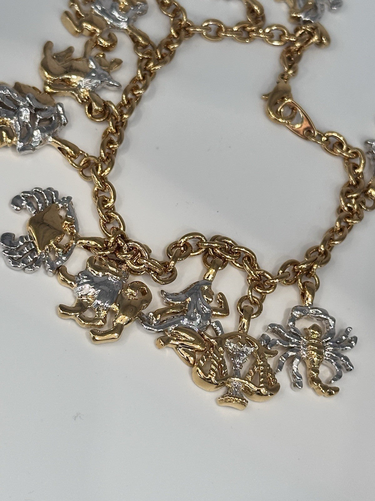 18ct Gold And Rhodium Plated Zodiac Charm Bracelet