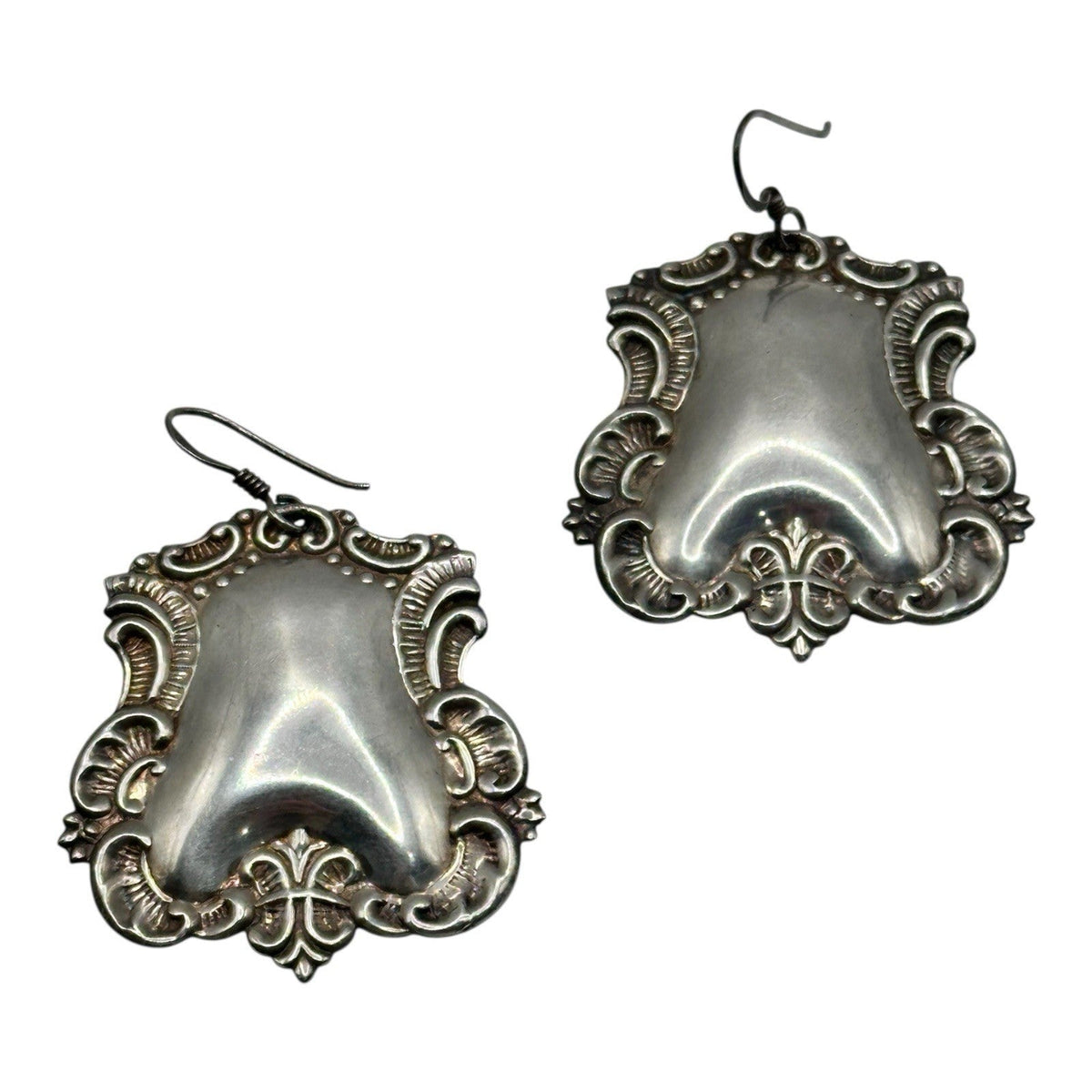 Art Nouveau Sterling Silver Drop Statement Earrings