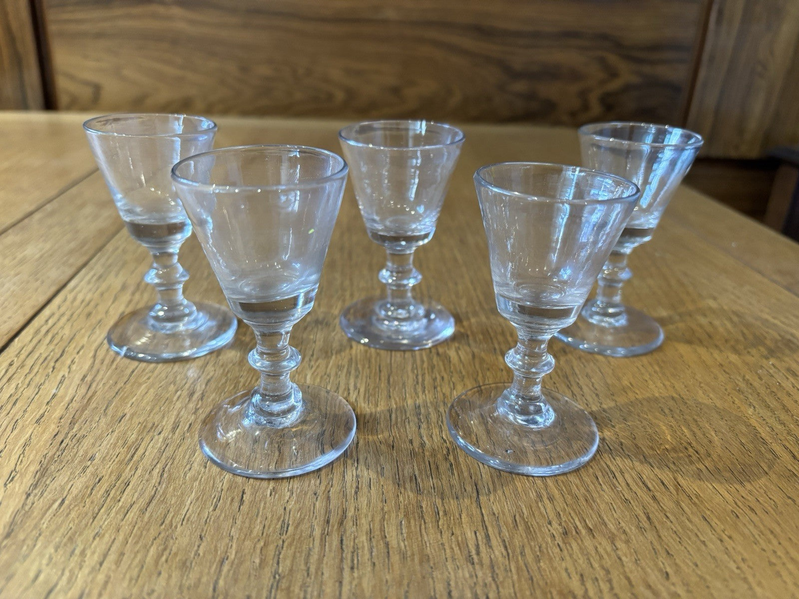 Antique Set Of 5 Liqueur Glasses