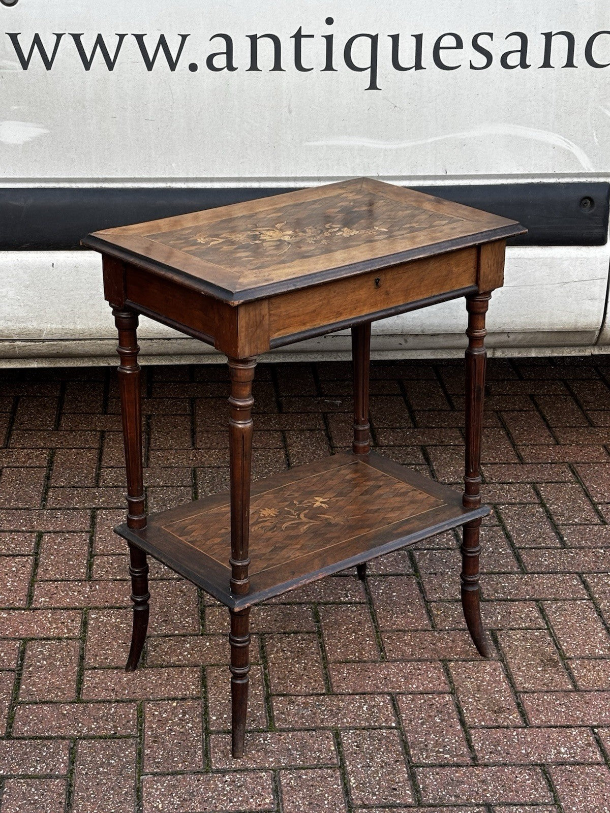 Antique Marquetry Dressing Jewellery Table
