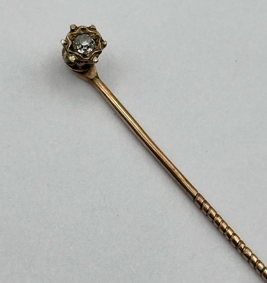 Antique 14ct Gold Diamond Stick Pin