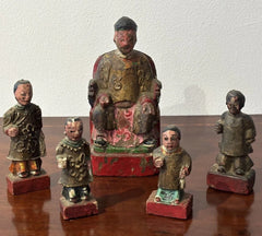 Antique Collection Of Chinese Wooden Figures