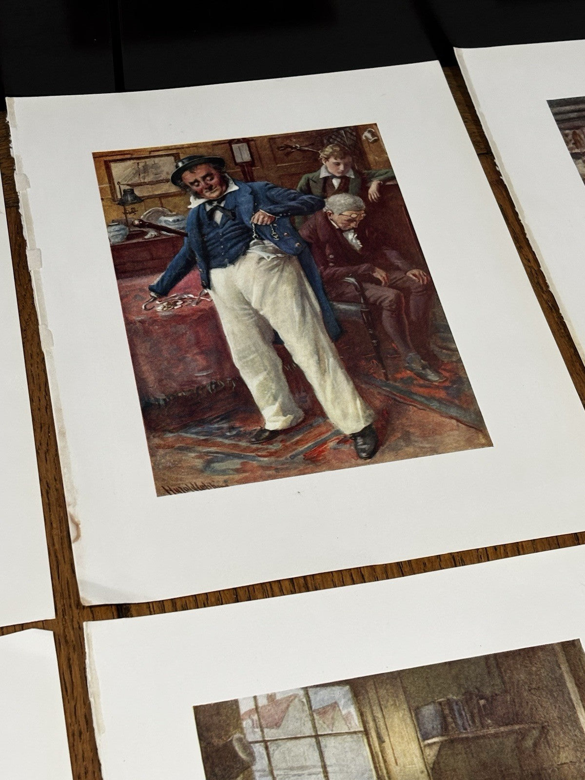 16 Antique Coloured Prints Of Charles Dickens Characters