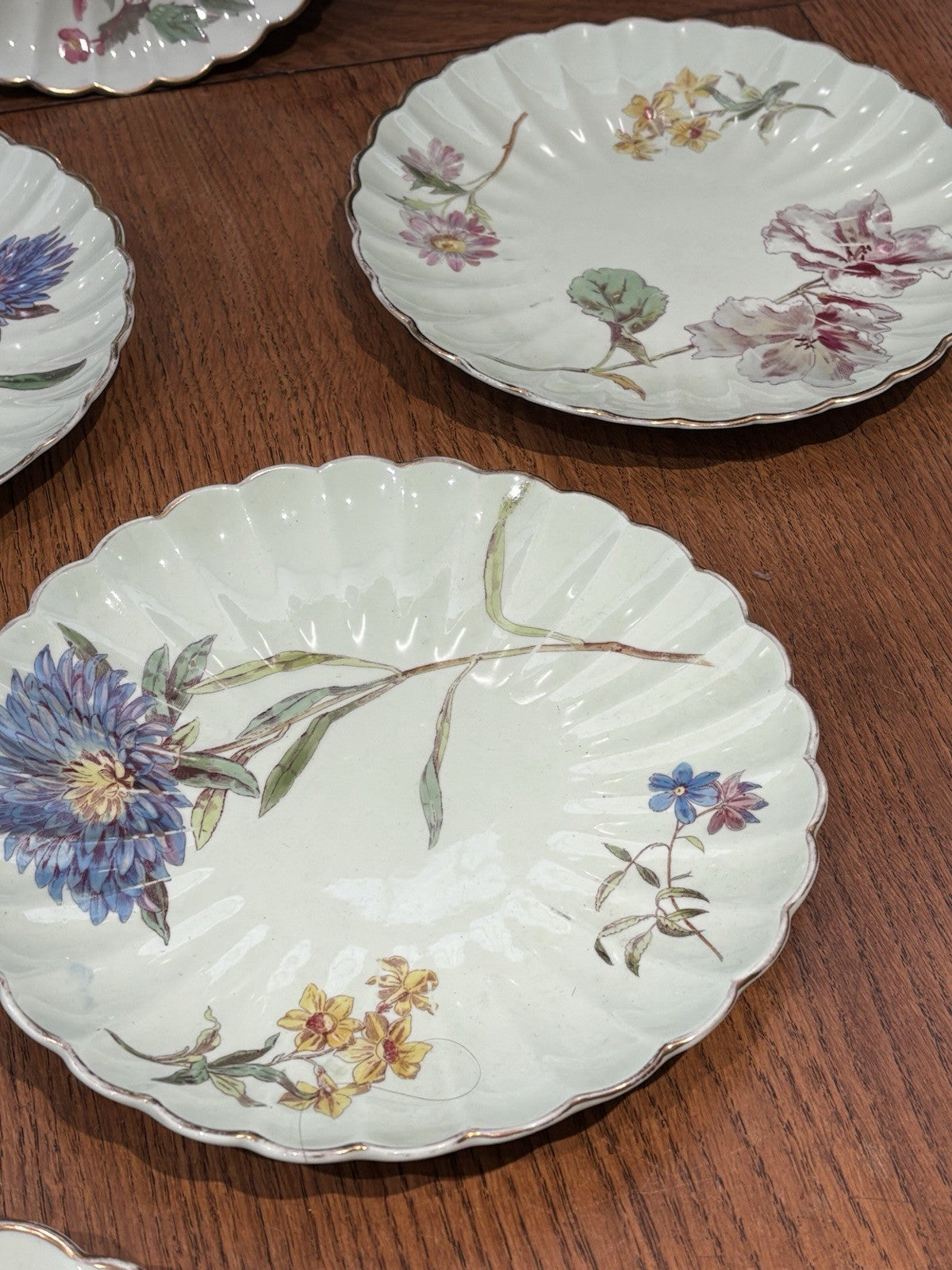 Antique Botanical Plates, Set Of 8