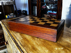 Antique Mahogany Chess & Backgammon