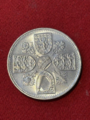 1953 Queen Elizabeth II Coronation Crown Commemorative Five 5 Shilling Coin