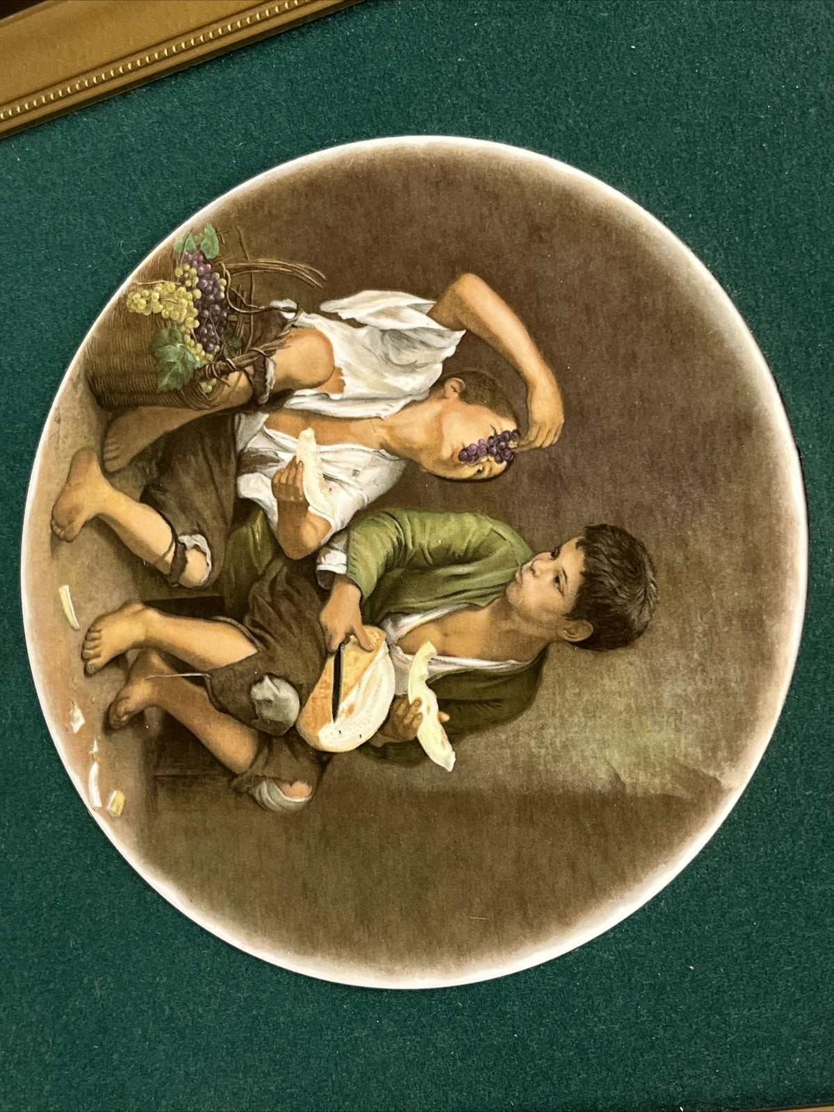 4 Framed Porcelain Plaques. We Ship Worldwide.