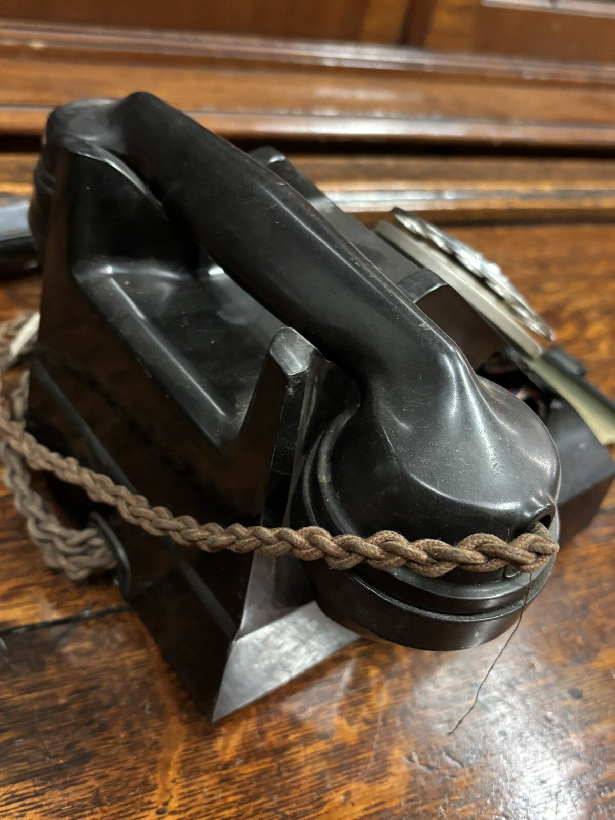 3 Bakelite 1950's Telephone In Black.