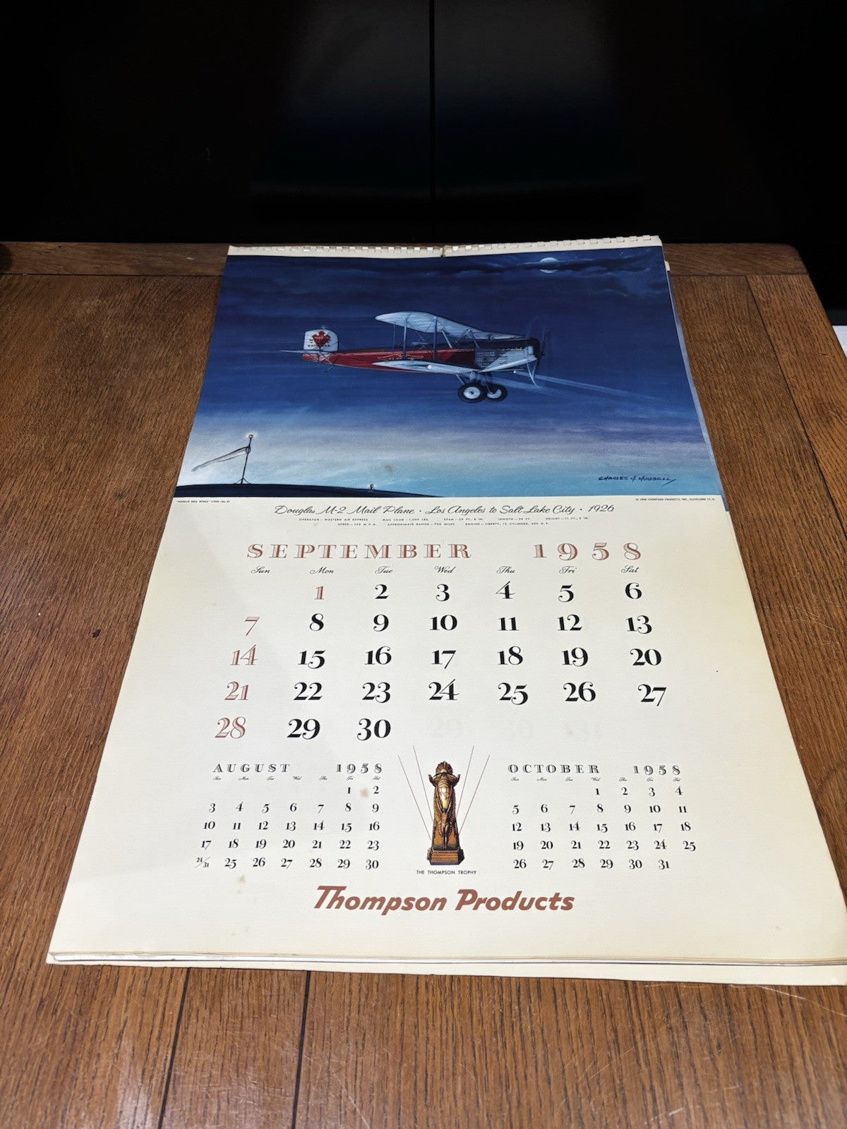 1958 Large Thomson Products Inc Pioneer Mail Wings 66 X 42 Cms