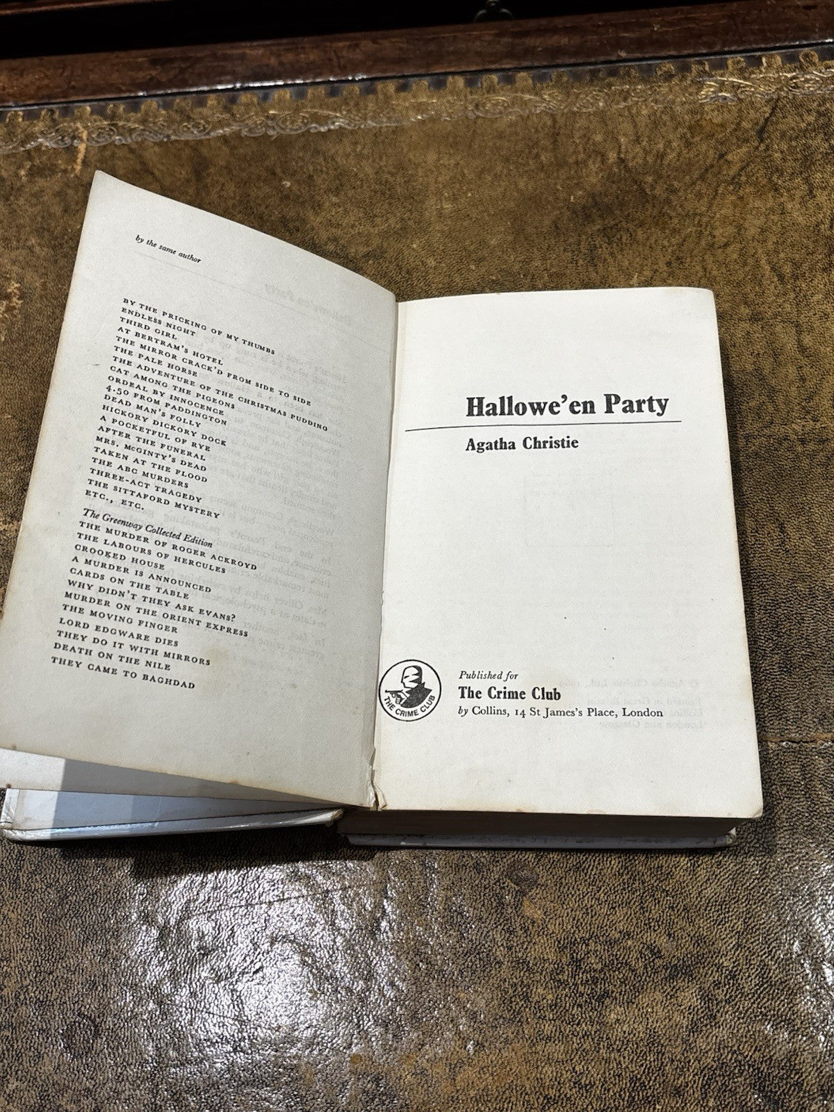 Agatha Christie. Hallowe'en Party. 1969 Hardback