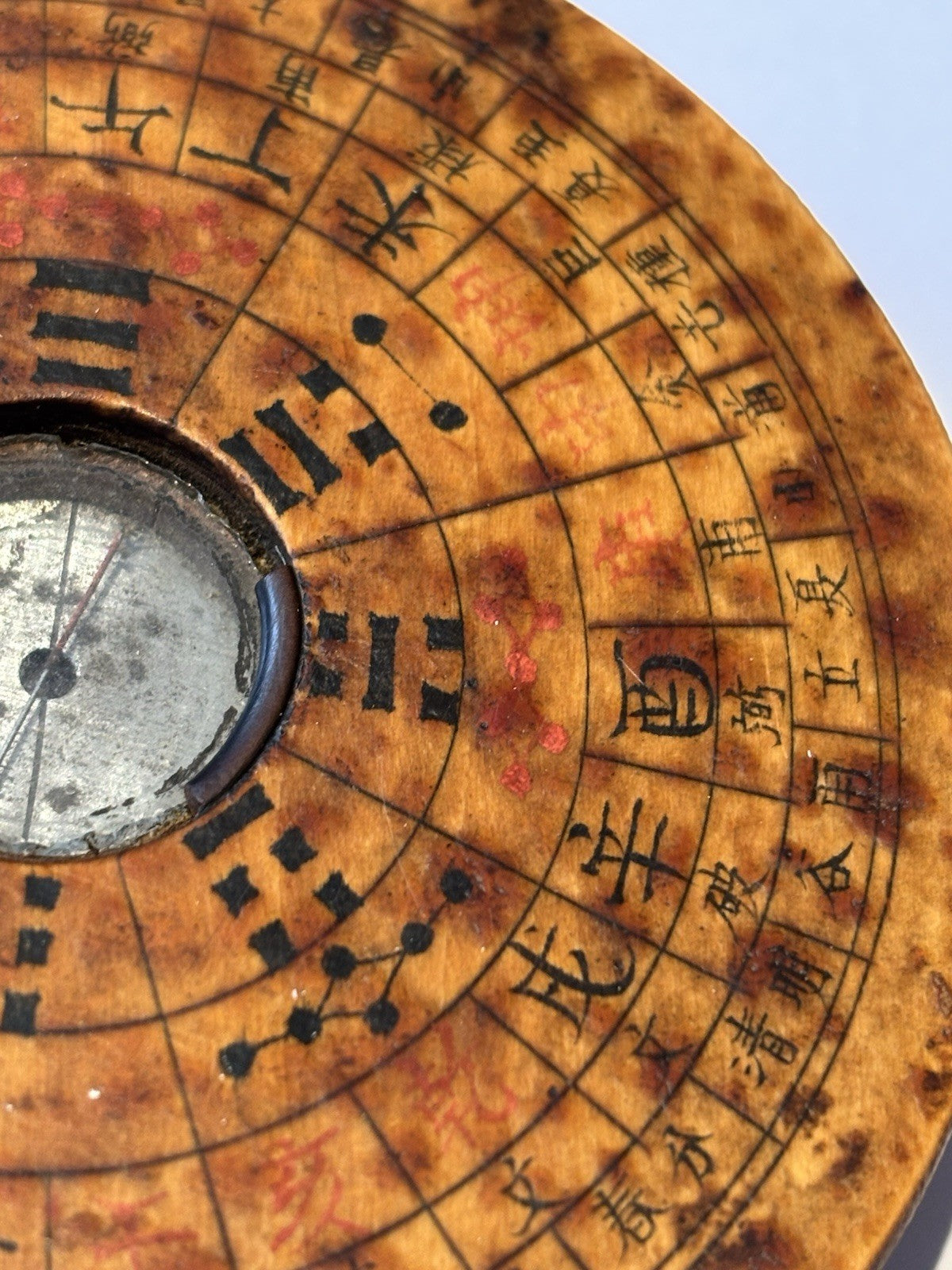 Antique Chinese Wooden Loupan Feng Shui Compass
