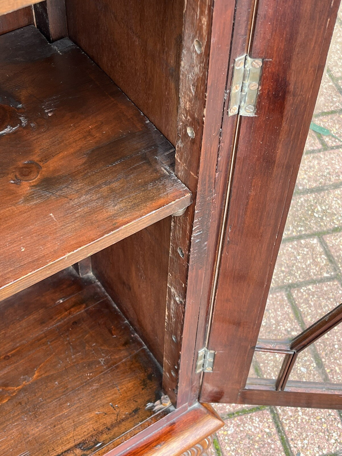 Antique Mahogany Bookcase With Adjustable Shelves