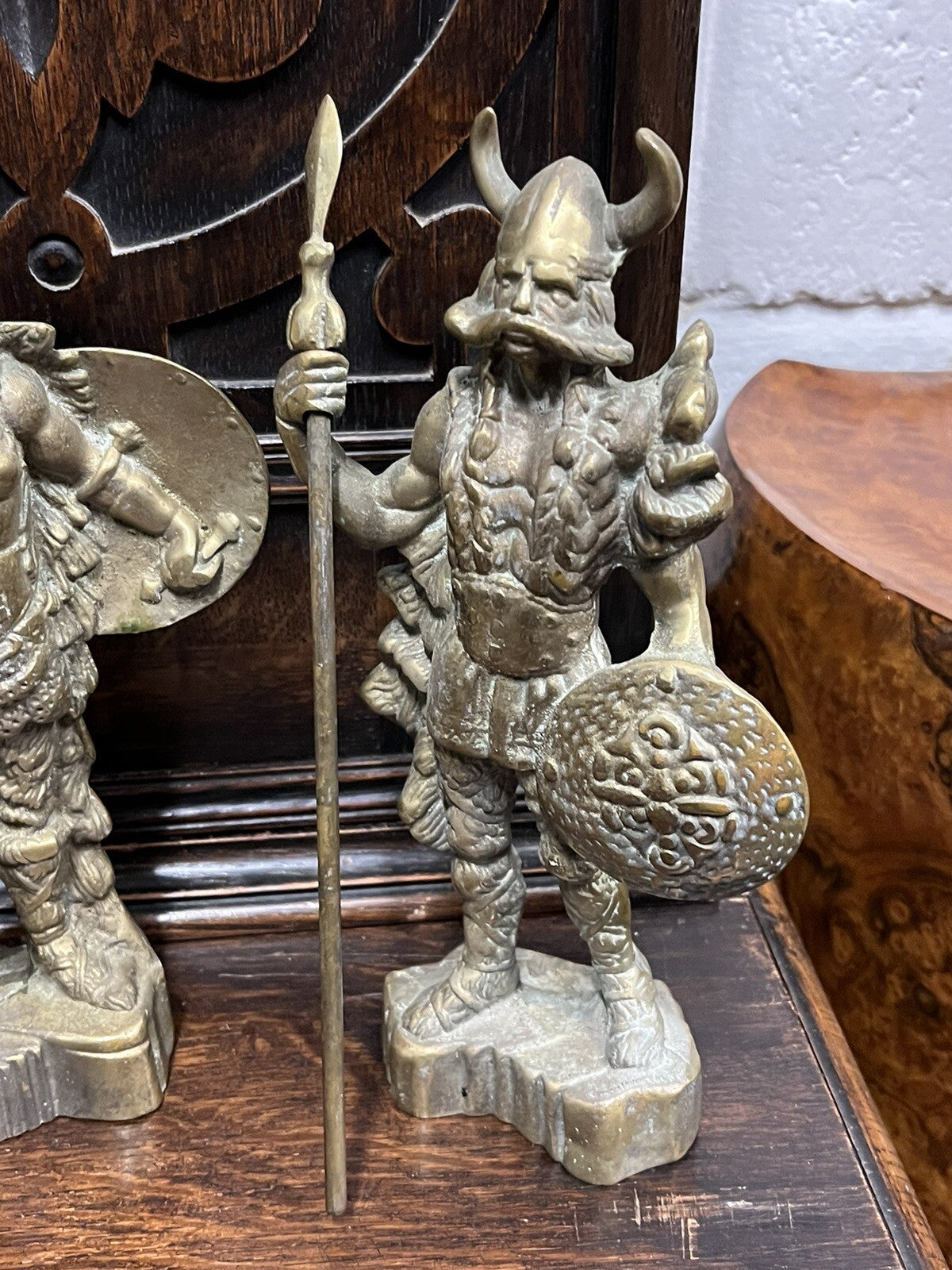 3 Solid Brass Viking Figures. Highly Detailed.