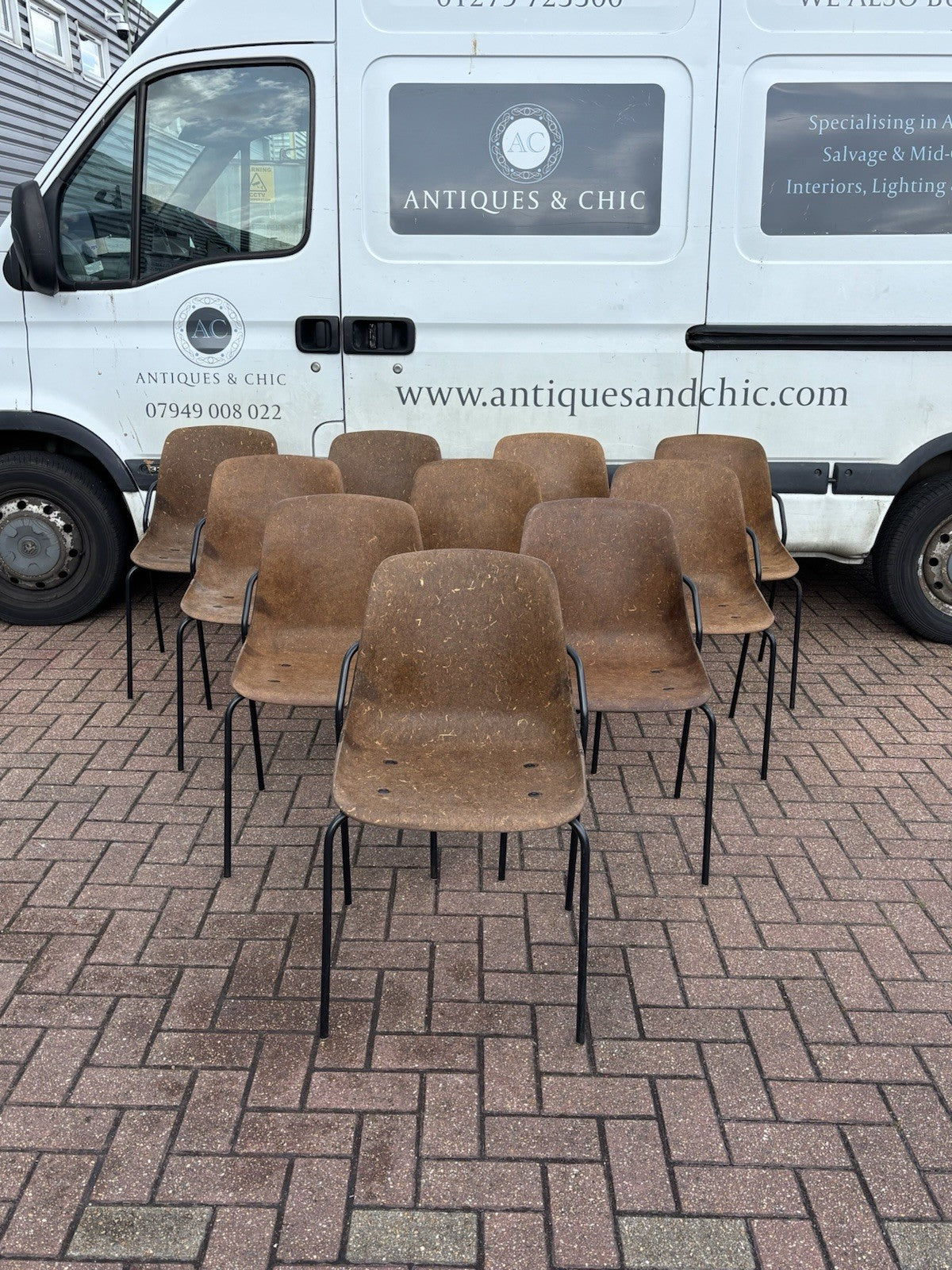 10 Designer Vepa Hemp Dining Chairs. Stacking Chairs.