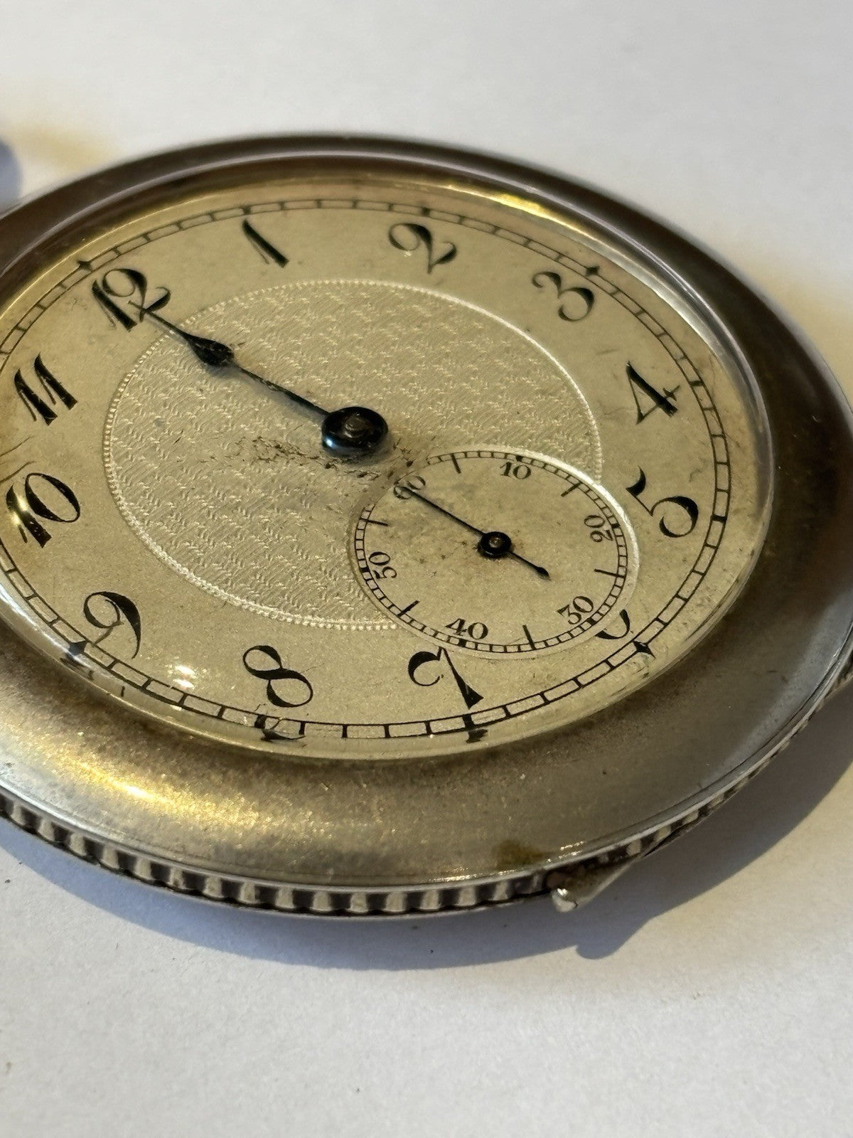 Antique Silver Pocket Watch With Boxing / Fighting Scene On Reverse