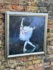 Ballerina. Dancer. Large  Oil On Canvas Signed Morris.