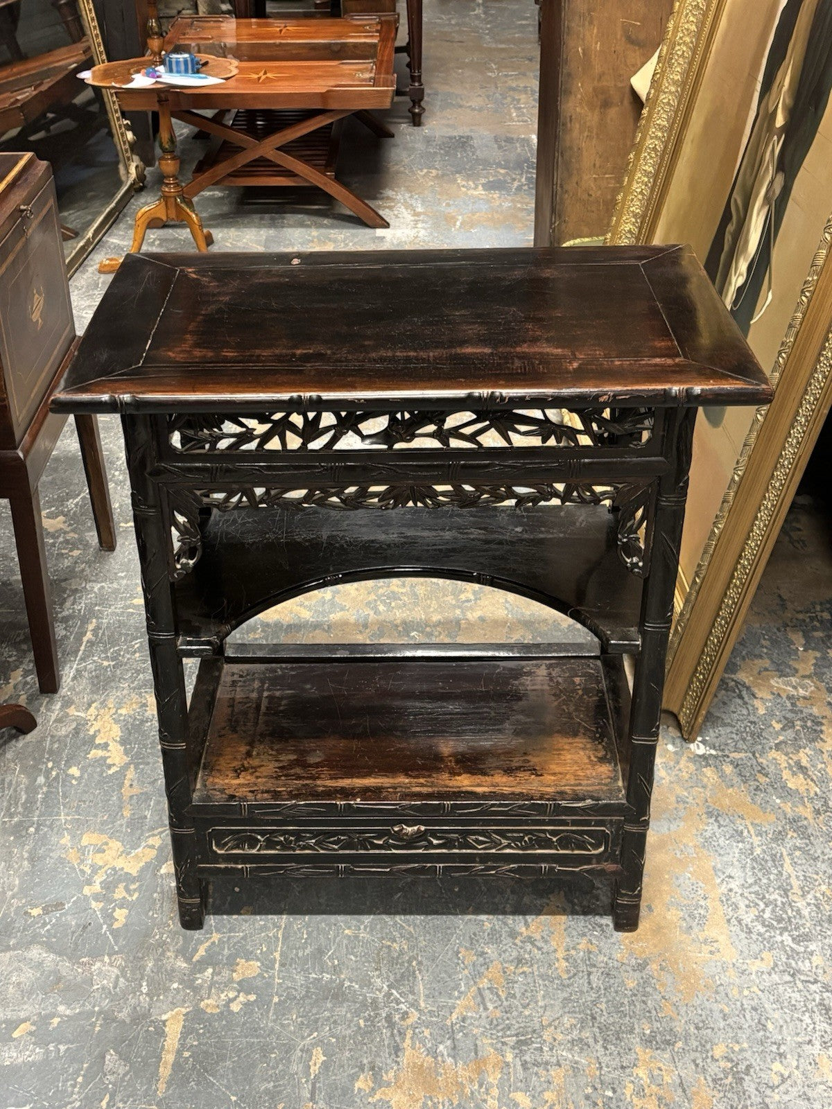 19th Century Chinese Hardwood Table With Drawer