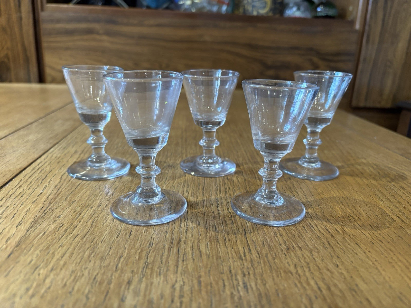 Antique Set Of 5 Liqueur Glasses